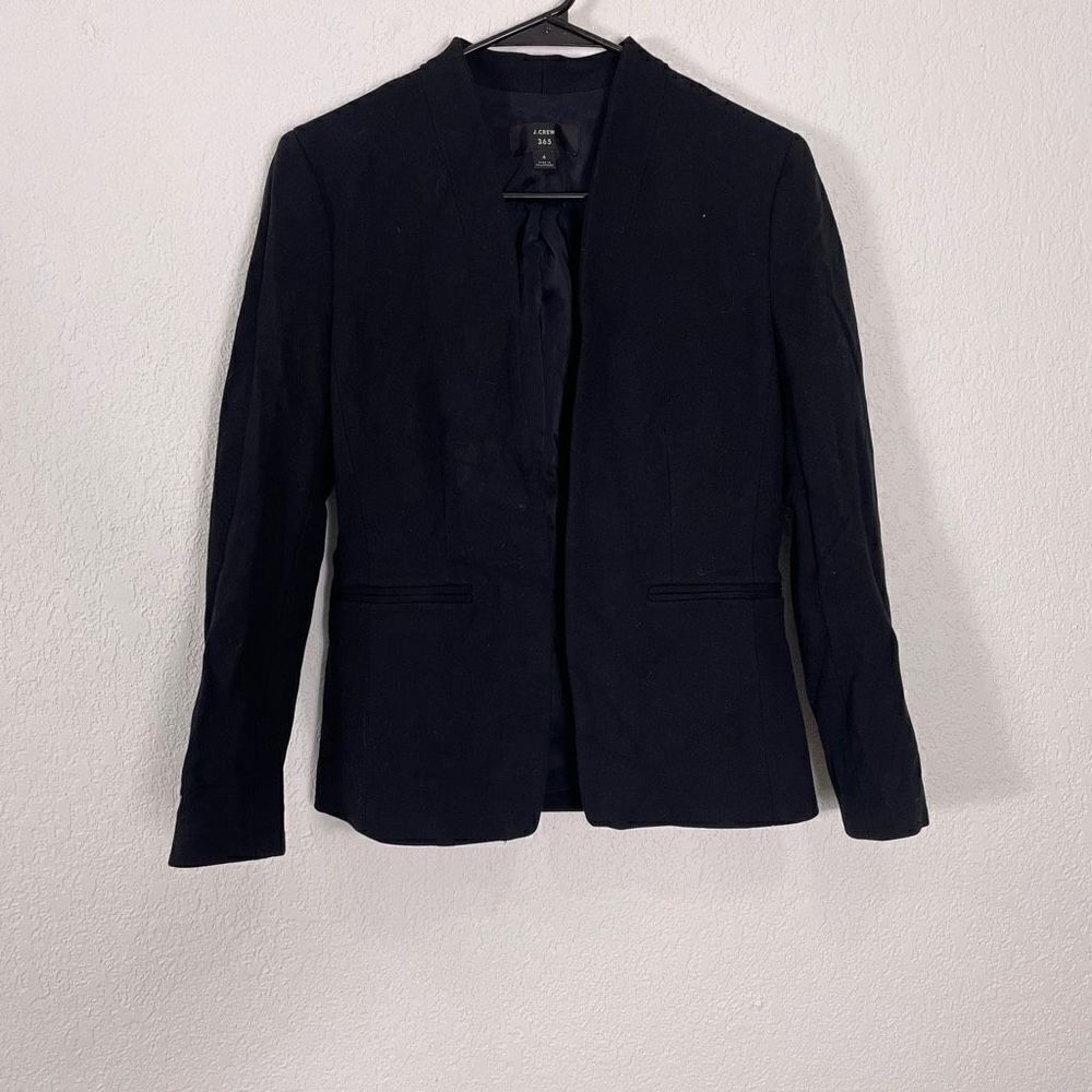 J. Crew 360 Black Open Blazer Jacket Size 4